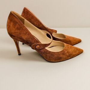 🤎L'AGENCE Brown Suede Mary Jane Pumps - Size 40 (AS-IS / Needs Repair!)